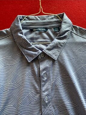 Cutter & Buck Men's Gray Wave-Pattern Polo